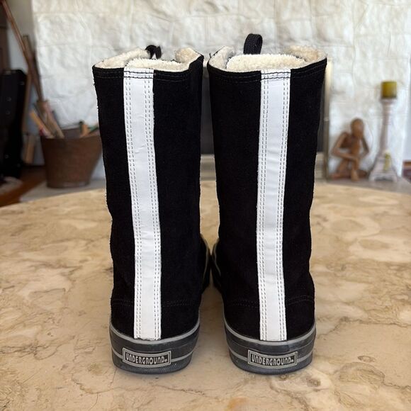 Underground England X-Hi Top Shearling Lined 12-Eyelet Trainers / Boots - Picture 6 of 13